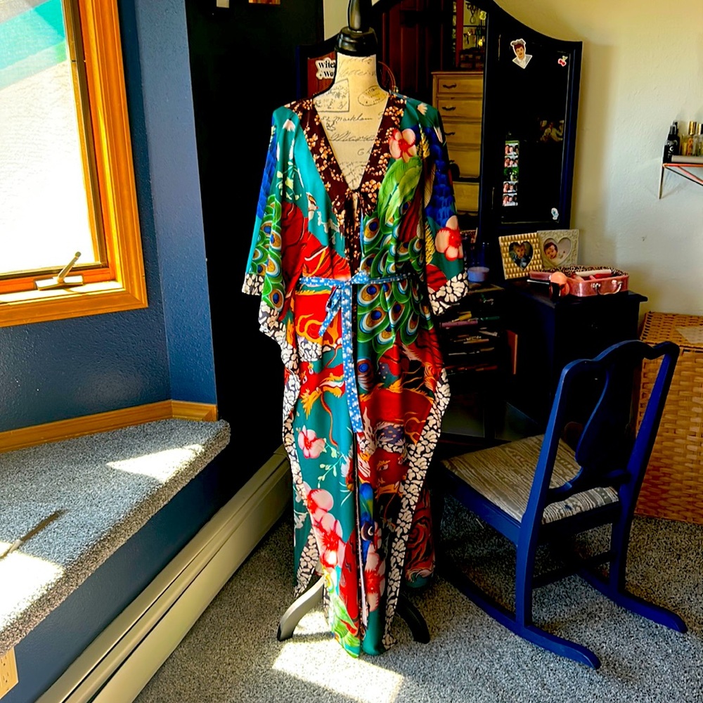 Multicolored Animal Print Kimono